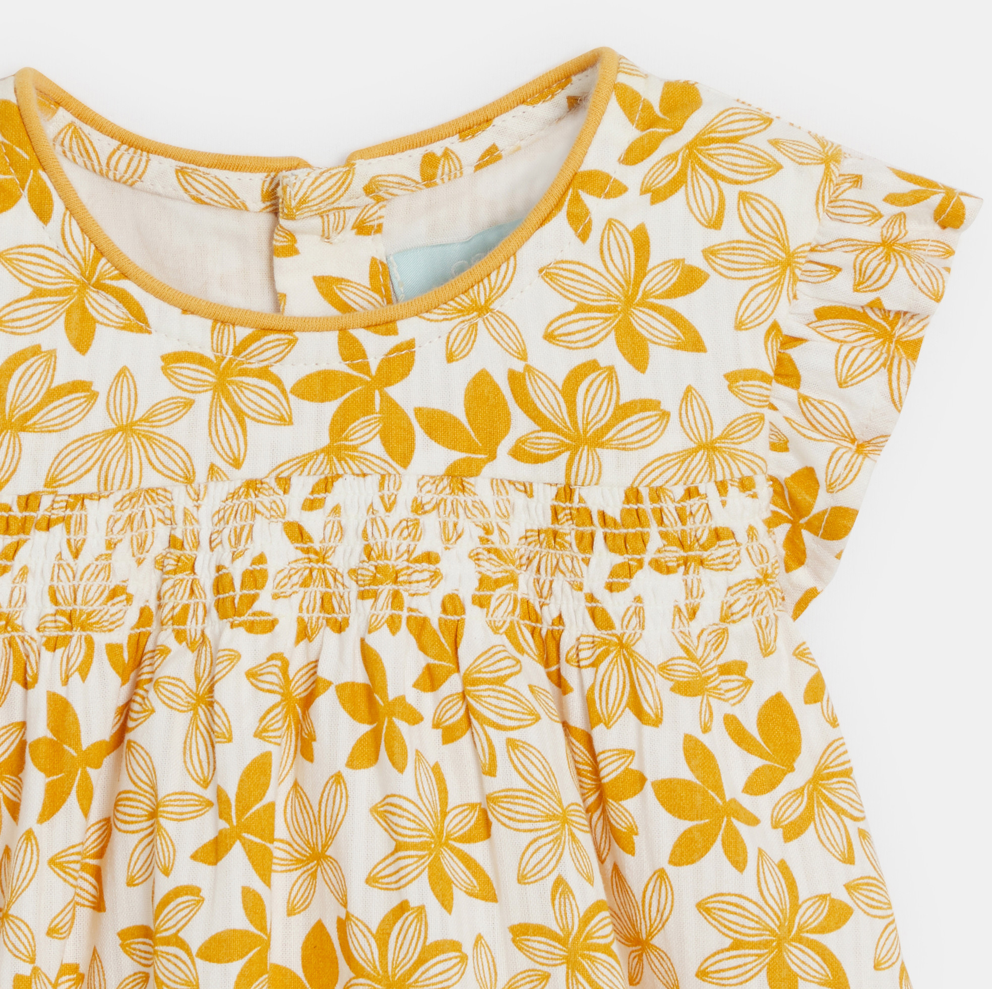 Gesmoktes Kleid mit Aufdruck und Blumenmuster Kleinkind Mädchen 2