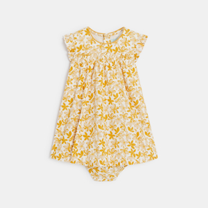 Baby girl's floral print smocked dress 1