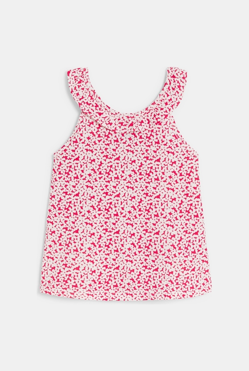 Roze T-shirt zonder mouwen met print voor meisjes 1