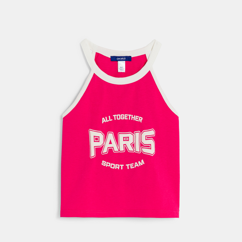 Fuchsienrosa Teamsport-Tanktop für Mädchen