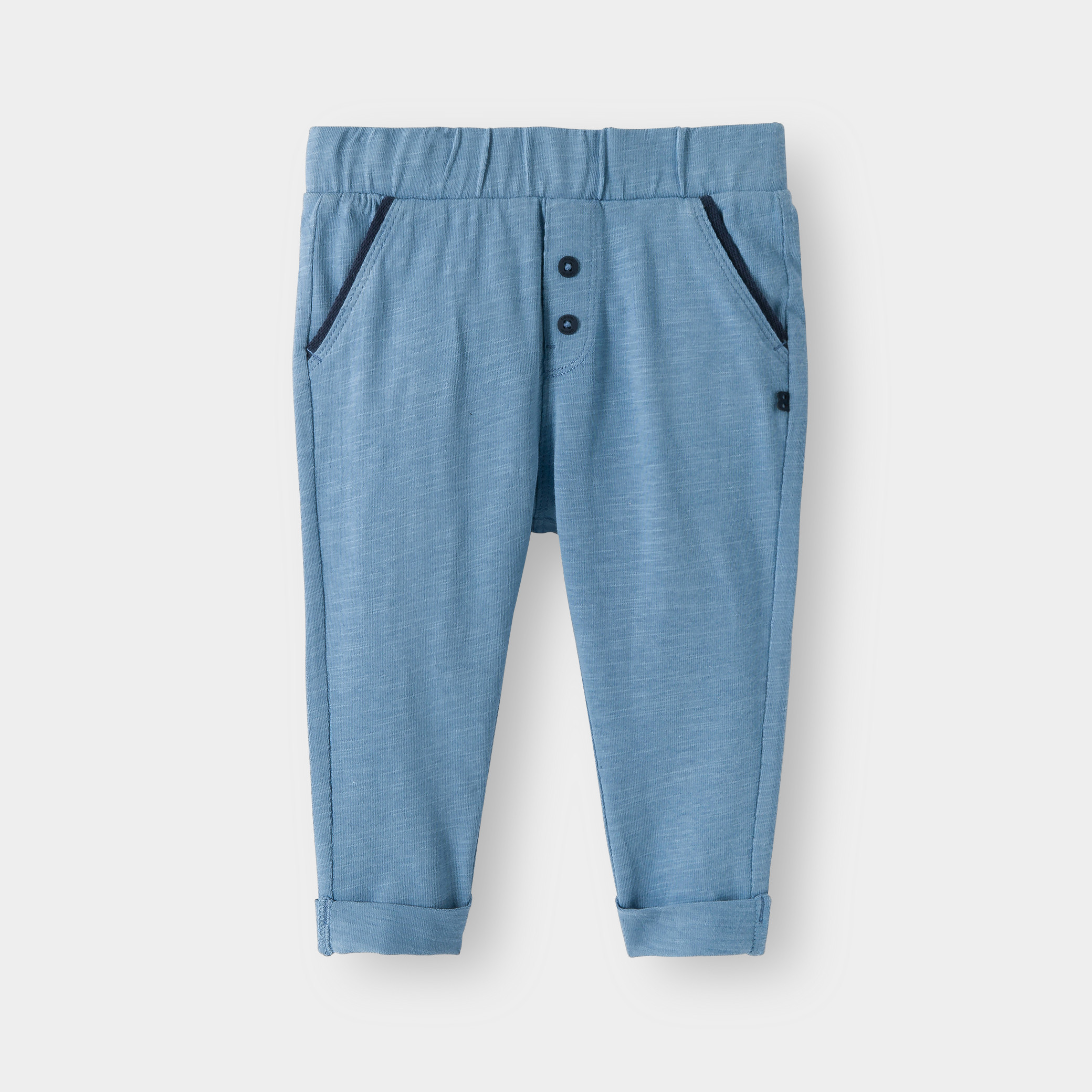 Pantalon jersey léger beige bébé garçon - Bleu Nattier