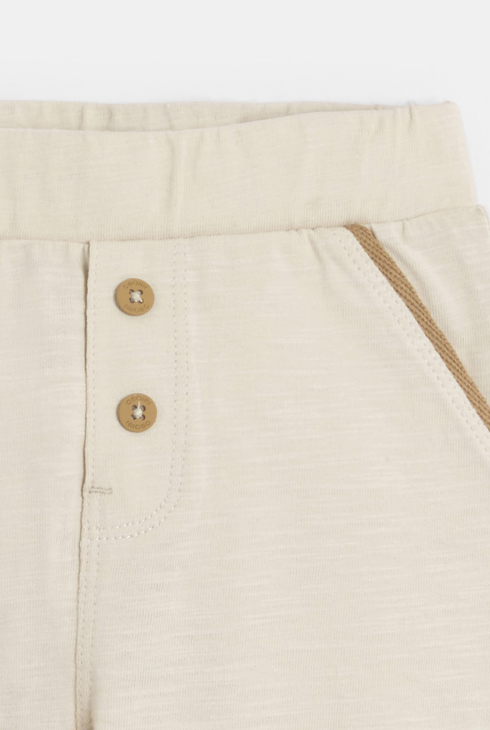 Beige Baby-Hose aus leichtem Jersey für Jungen