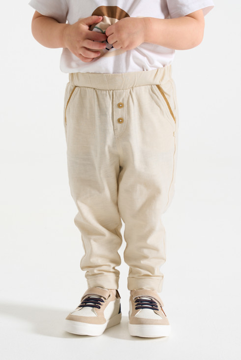 Pantalons de punt lleugers beix bebè nen 2