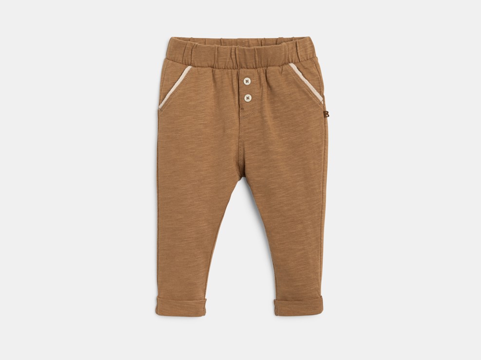 Pantalon jersey léger marron bébé garçon 1
