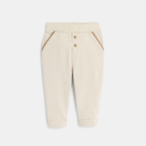 Beige broek van lichte jersey voor babyjongens 1