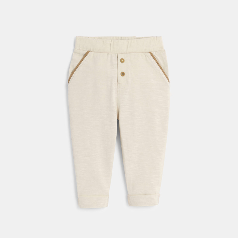 Beige Baby-Hose aus leichtem Jersey für Jungen