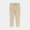 Pantalon relax en lin beige Garçon