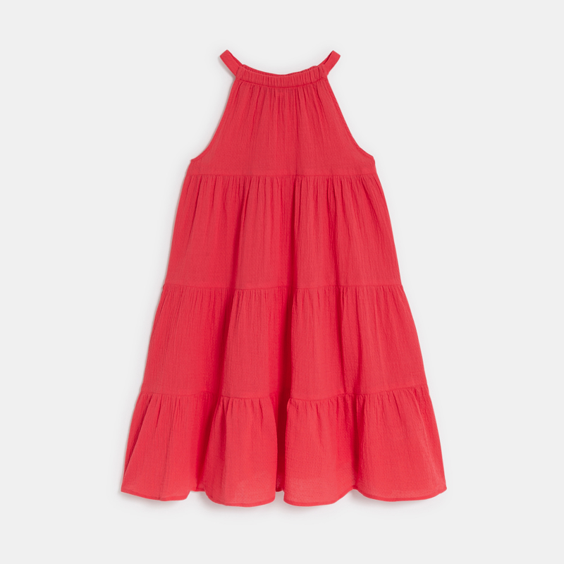 Robe à bretelles unie rouge Fille - 3A