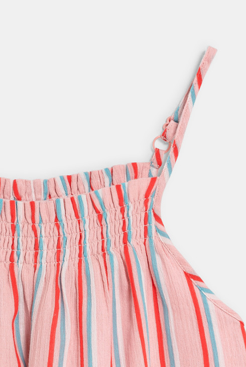 Girls multicoloured striped strappy dress 2