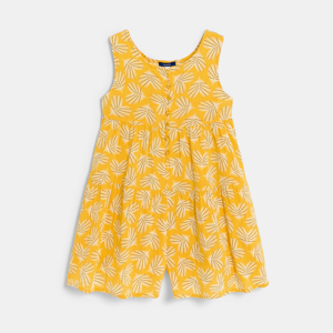 Combishort motif imprimé jaune Fille 1