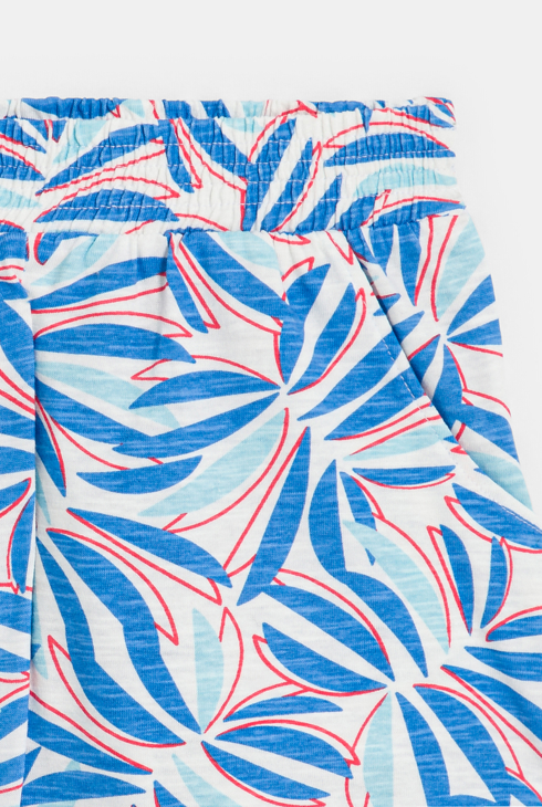Short en jersey imprimé bleu Fille