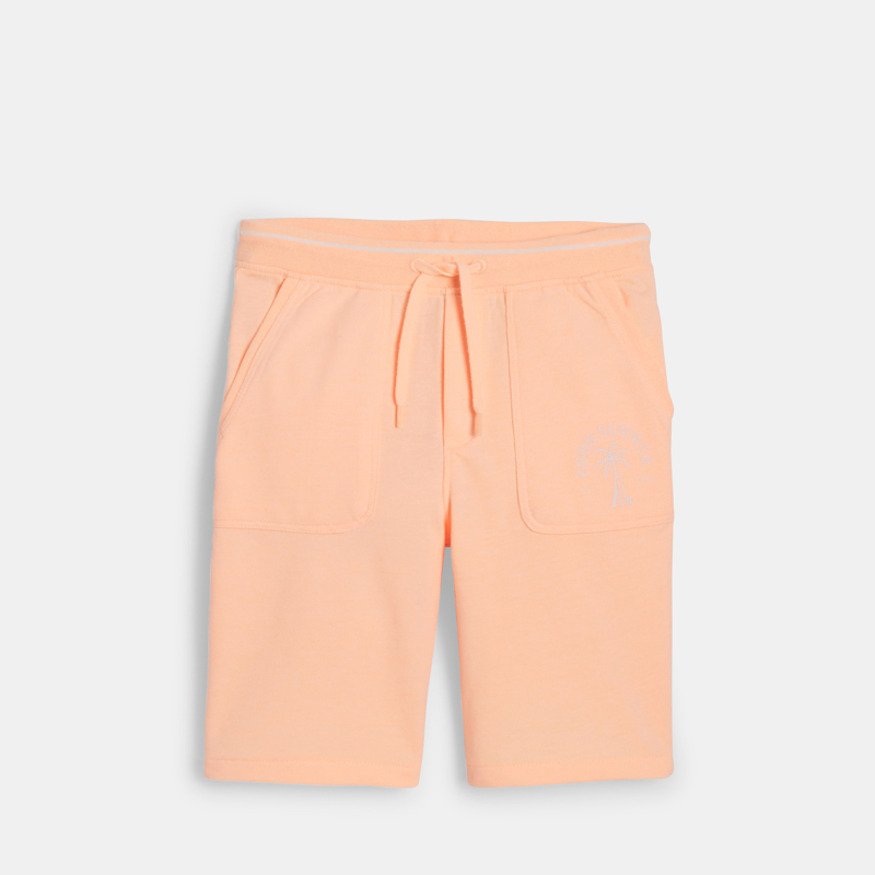OKAIDI - Bermuda en molleton orange pastel Garçon - Garcon