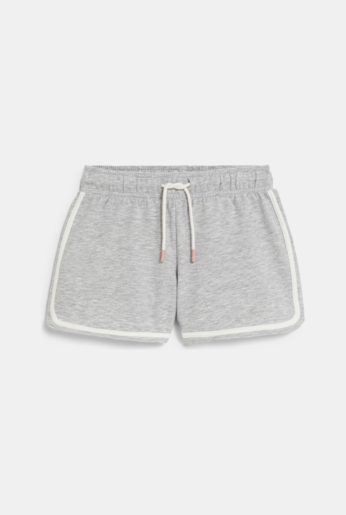 Shorts in tessuto felpato grigio bambina. 1