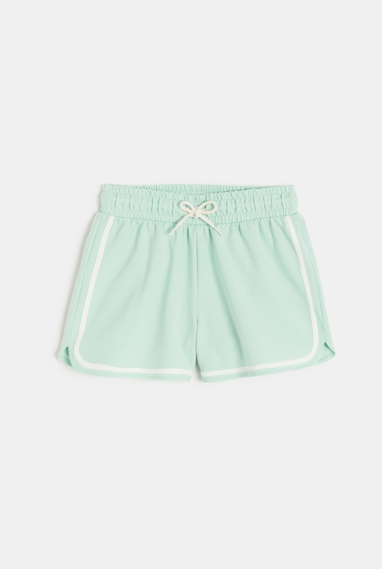 Short en molleton vert pastel Fille 1