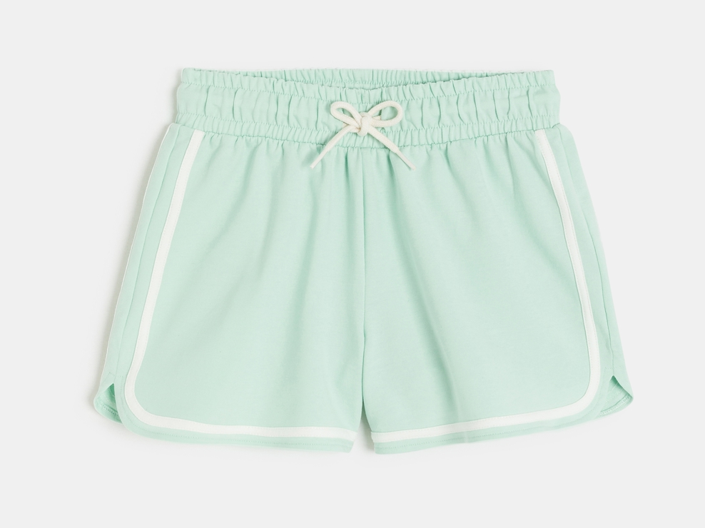 Short de muletón verde pastel niña 1
