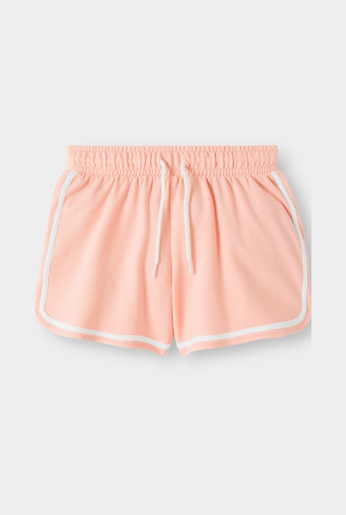 Girl's lightweight, orange brushed cotton shorts 2