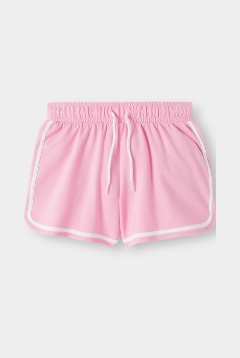 Shorts in tessuto felpato leggero rosa neonata 2