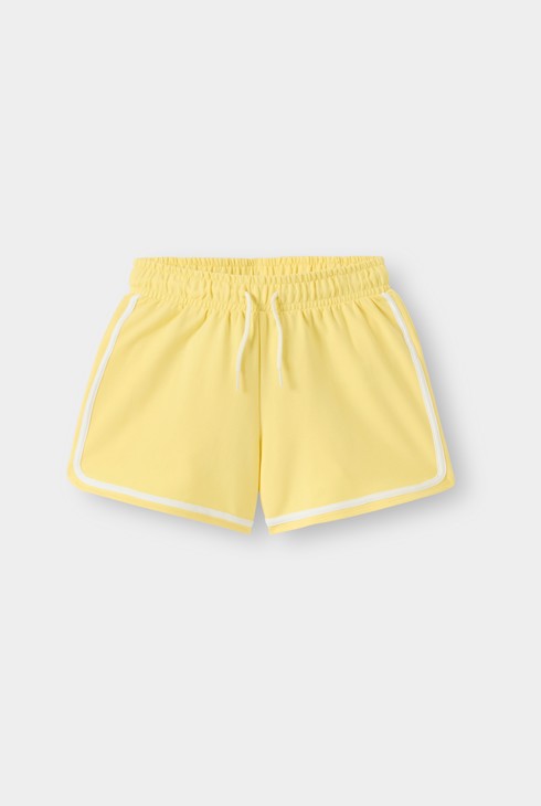Girl's lightweight, yellow, brushed cotton shorts 1