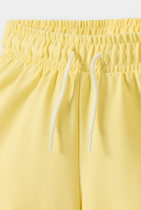 Girl's lightweight, yellow, brushed cotton shorts 2