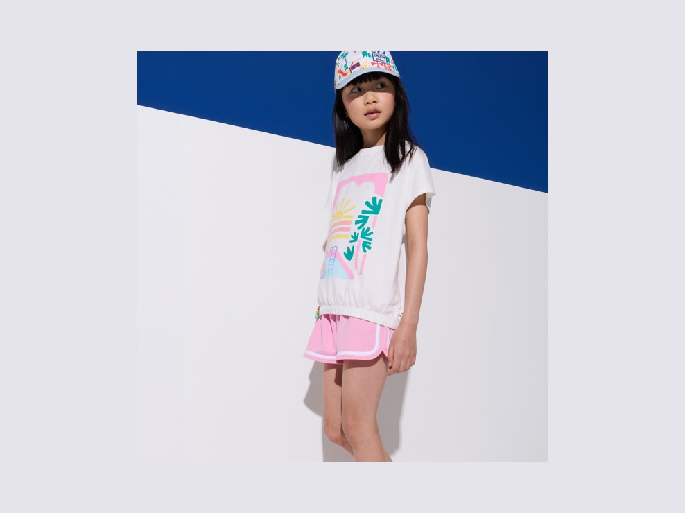 Shorts Molton leicht rosa Mädchen 1