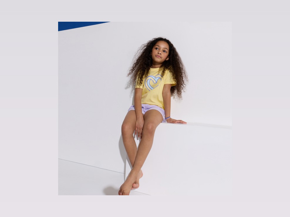 Short molleton léger violet fille 1