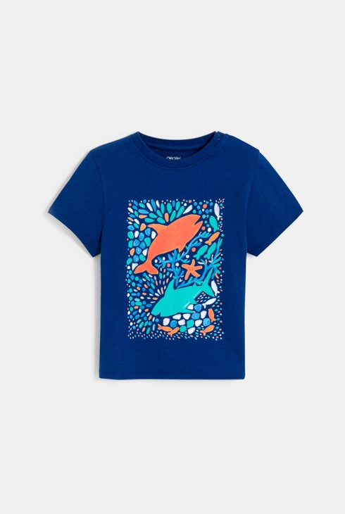 Fantovska modra majica z morskimi psi Surfrider za dojenčke 1