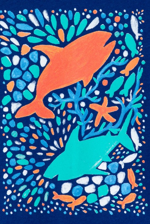 Fantovska modra majica z morskimi psi Surfrider za dojenčke 2