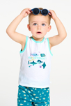 Wit T-shirt zonder mouwen van jersey voor babyjongens 1