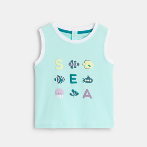 Baby boy's ocean blue jersey vest top 1