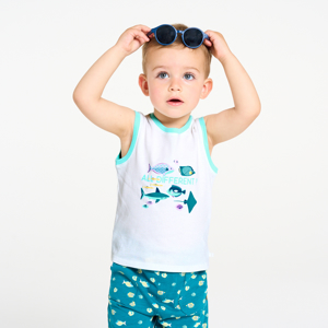 Baby boy's white ocean jersey vest top 1