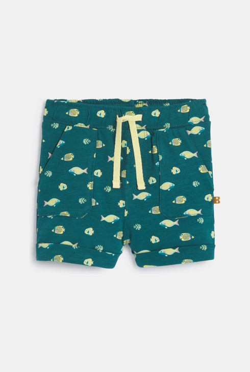 Shorts in jersey strutturato blu neonato 1