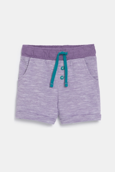 T-shirt océan et short en maille fantaisie violet bébé garçon