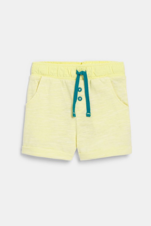 T-shirt océan et short en maille fantaisie jaune bébé garçon 2