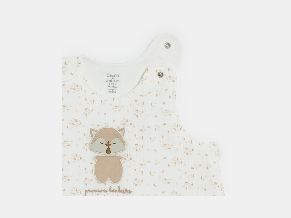 Gigoteuse imprimée légère blanc naissance mixte 2