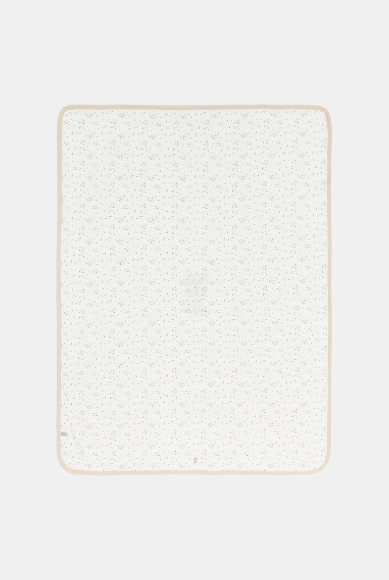 Couverture brodée gaze de coton blanc naissance mixte 1
