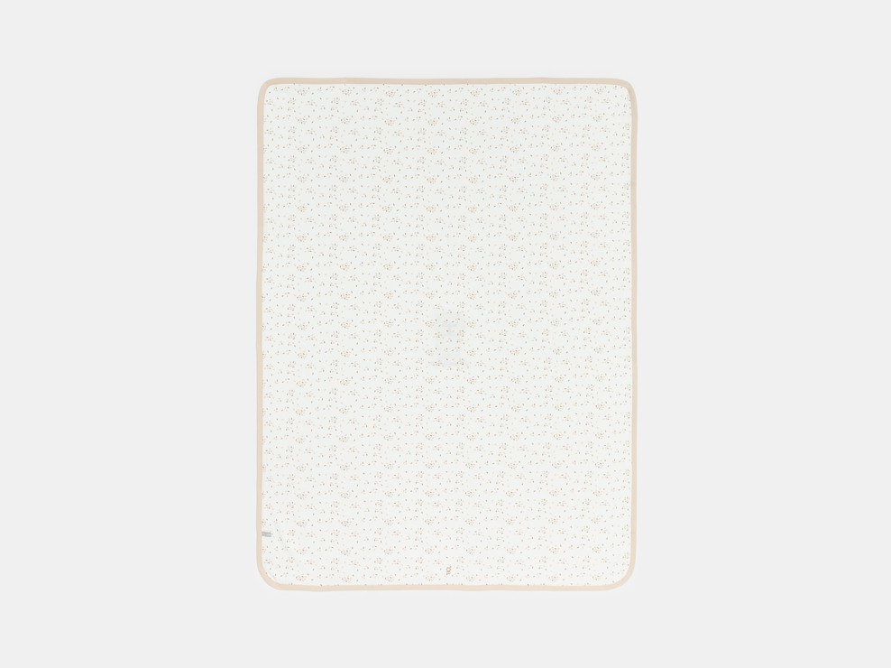 Couverture brodée gaze de coton blanc naissance mixte 1