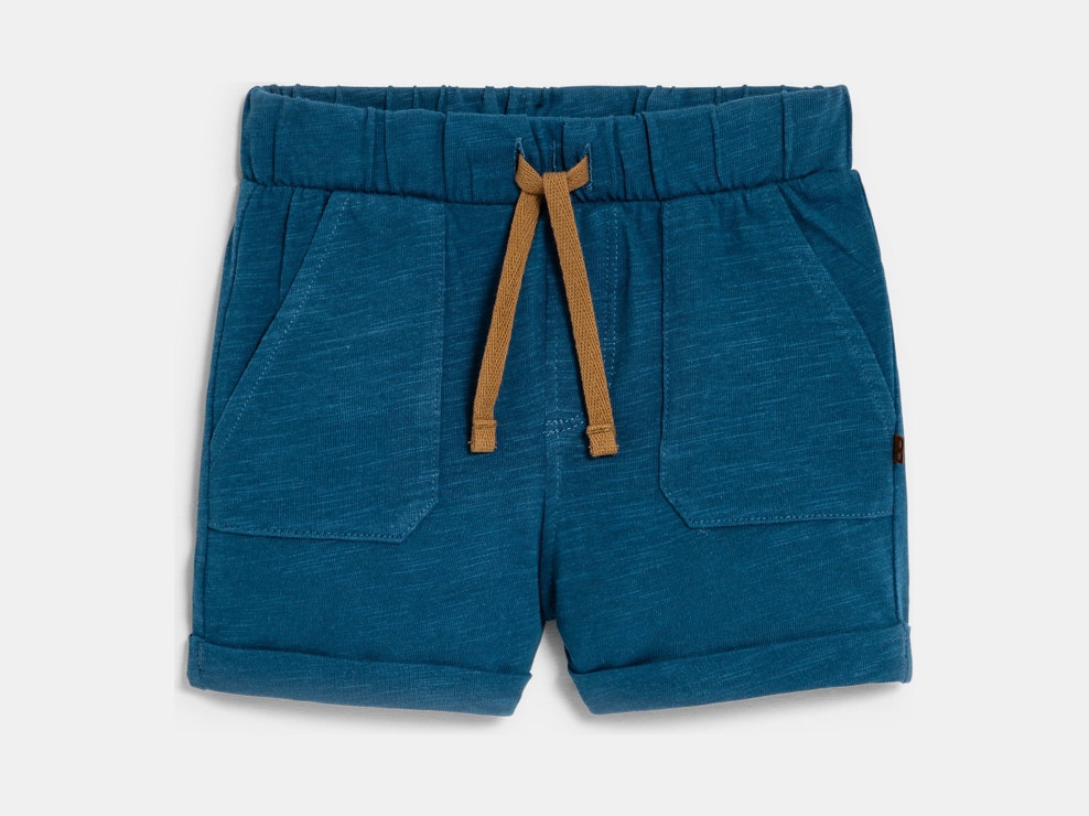 Short en maille légère bleu bébé garçon 1