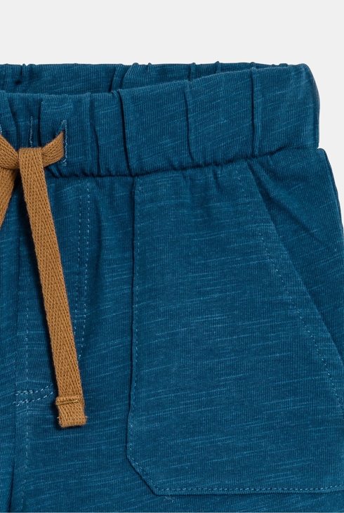 Short en maille légère bleu bébé garçon