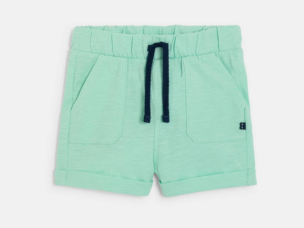 Short en maille légère vert bébé garçon 1