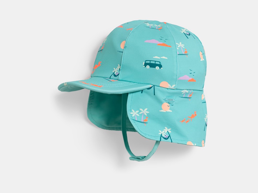 Blauw hoedje met brede randen en uv-bescherming voor babyjongens 1
