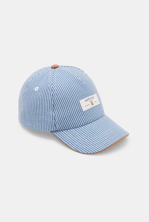Gorra de rayas azul bebé niño 1