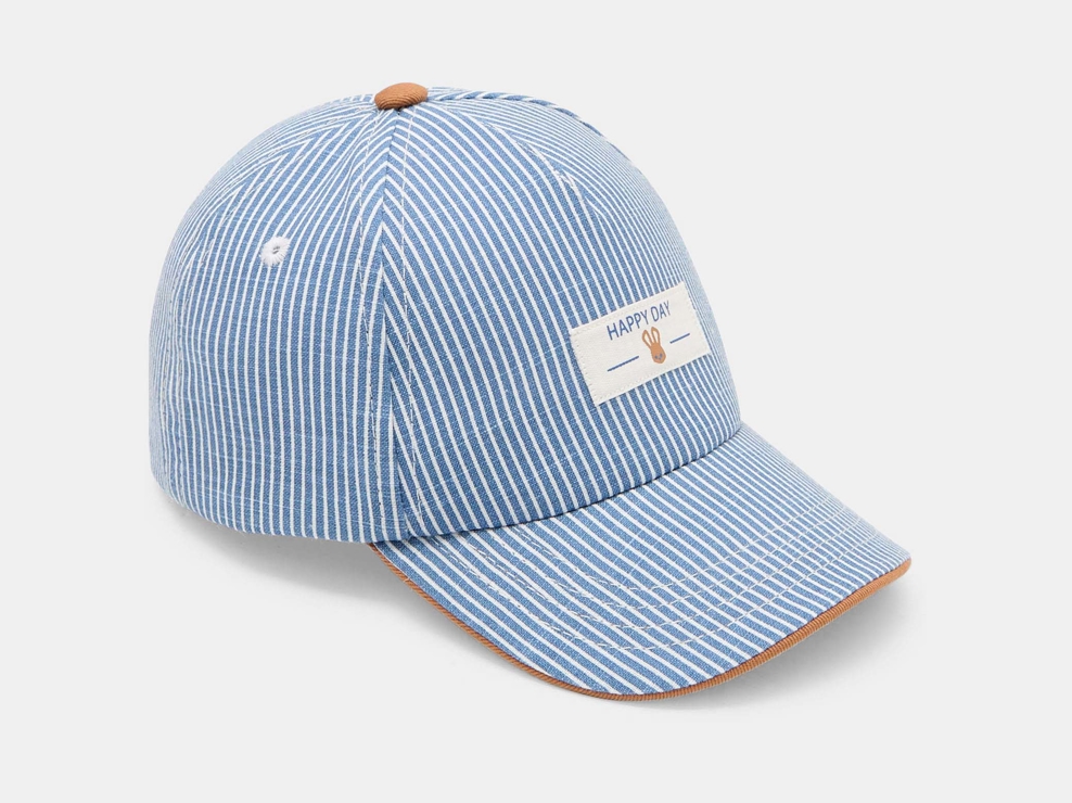 Blaues gestreiftes Baseballcap Kleinkind Junge 1