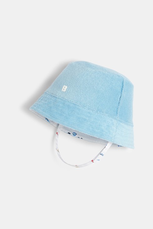 Chapeau de soleil réversible bleu bébé garçon 2