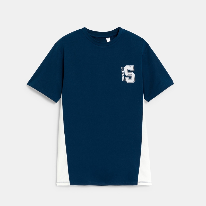 Marineblaues Teamsport-T-Shirt für Jungen