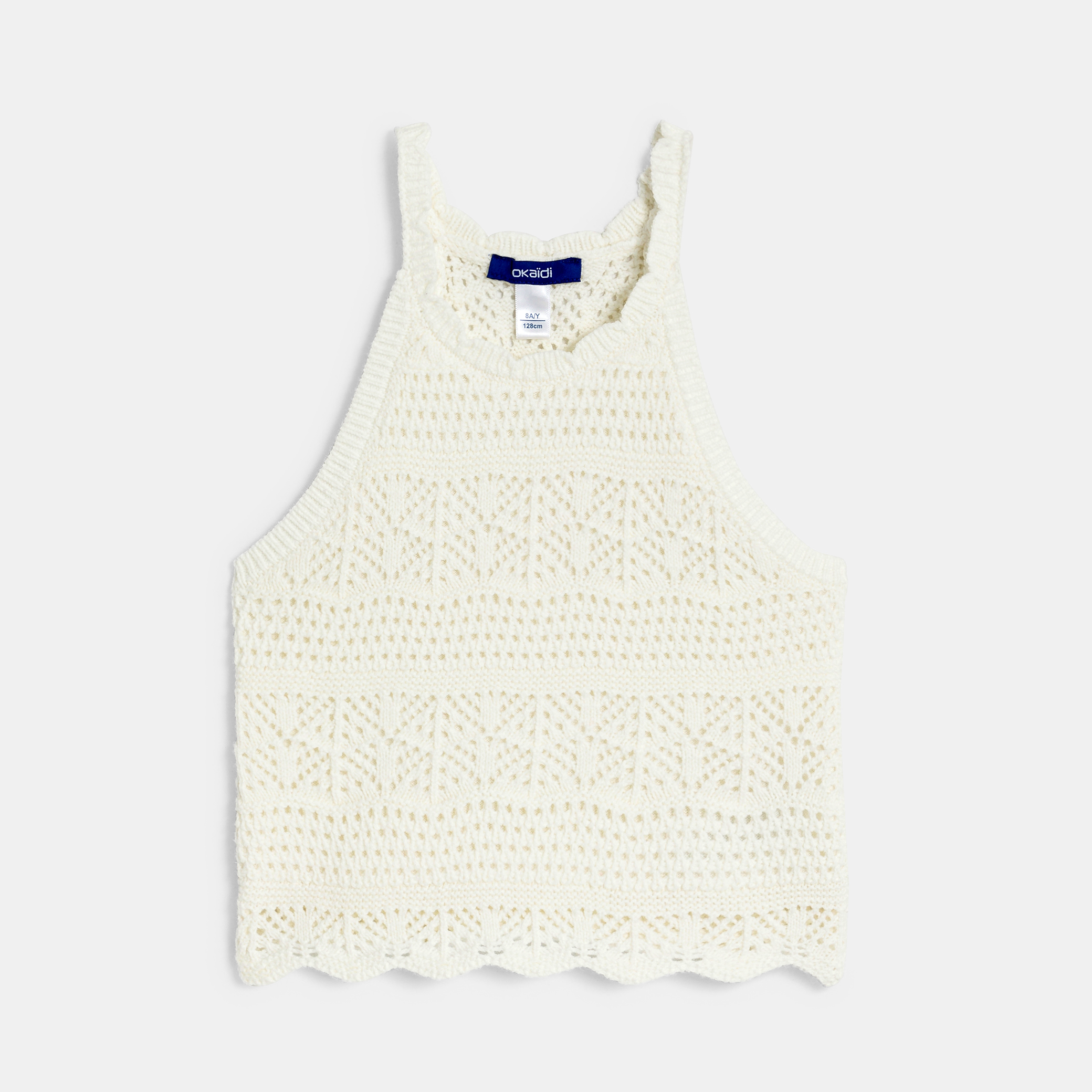 white crochet tank top