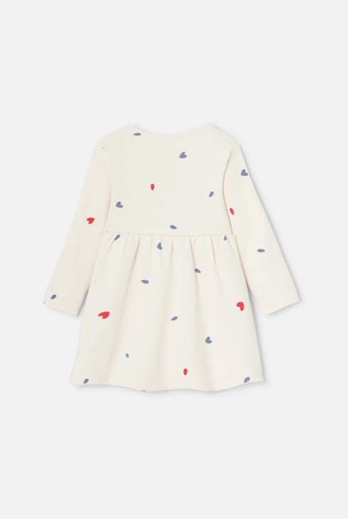 Robe chemise fille molleton cœurs blanc bébé fille 2
