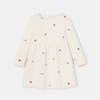 Robe chemise fille molleton cœurs blanc bébé fille