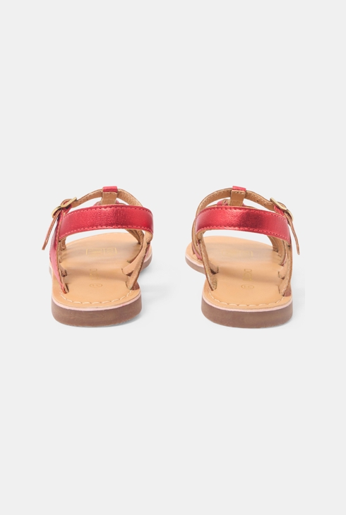 Rote Riemchen-Sandalen aus Leder für Mädchen 2