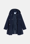Trench déperlant à capuche marine Fille 2