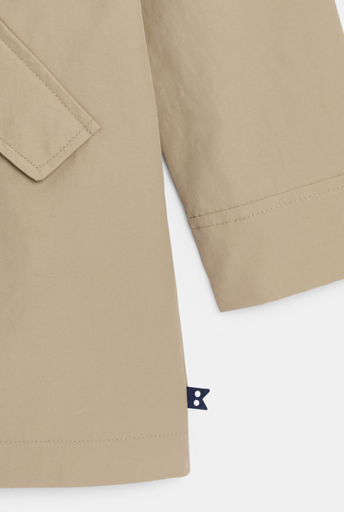Trench impermeabile con cappuccio beige bambina 1